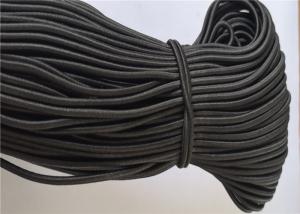 Best Stretch Round Elastic Rope / Round Elastic Cord Braided Technical Black Color wholesale