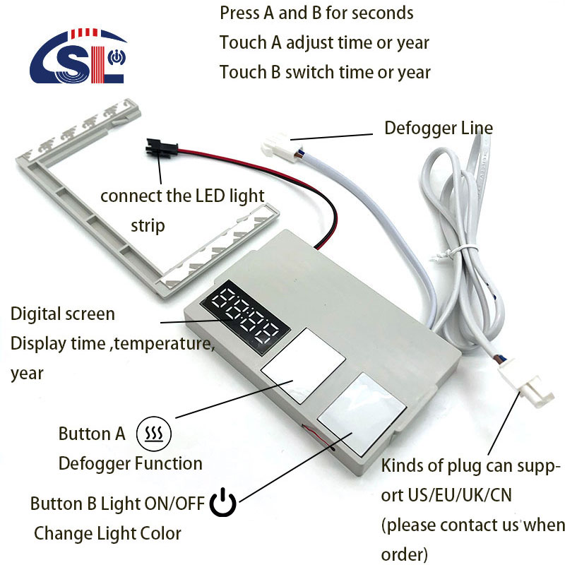12W/24W/36W Single/Three color LED Touch Sensor Switch with Time and Temperature Display Control