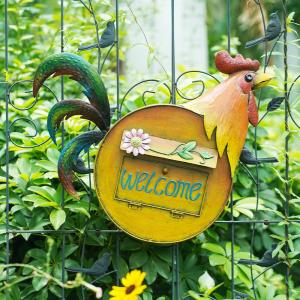 China Creative DIY Animal Garden Ornament Handmade Metal Rooster Mailbox on sale