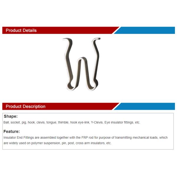 Disc Insulator W Type Wire Spring Clips With Smooth Surface