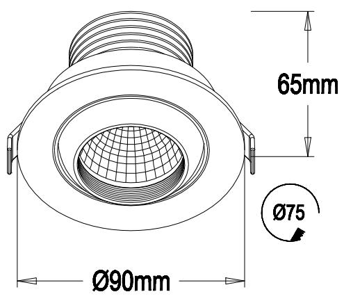 7W 500LM ultra small of 360 degree rotatable of Led downlight with anti-glare ring