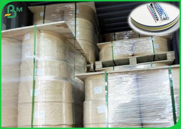 Cheap 15mm Juice Straw Paper Reels Color Stripes Food Grade Approved For Drinking for sale