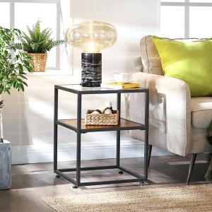 Small End Table for Sale,Glass Top Side Table, Particleboard Side Table Furniture, LET03BX