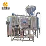 Large Capacity Beer Distillery Equipment 3 Vessel 2500L SS / Red Copper Material