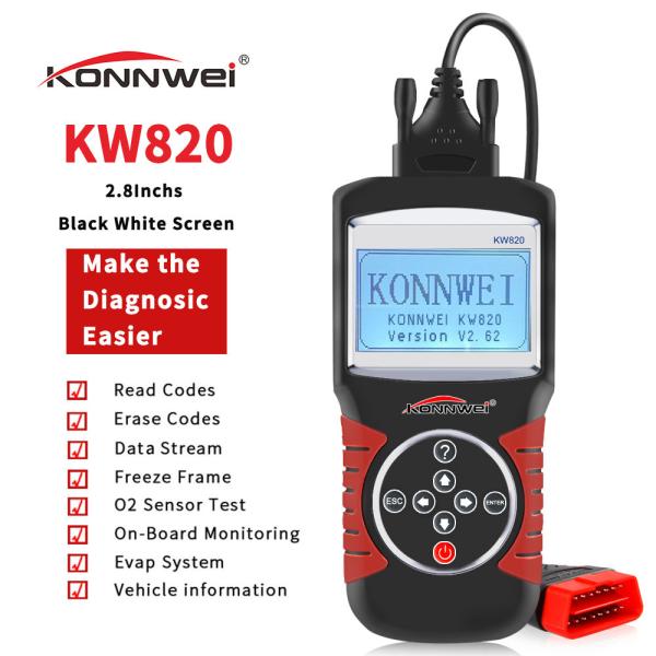 Cheap ABS Obd2 Eobd Car Diagnostic Scanner Support German Dutch Obd Reader Konnwei KW820 for sale
