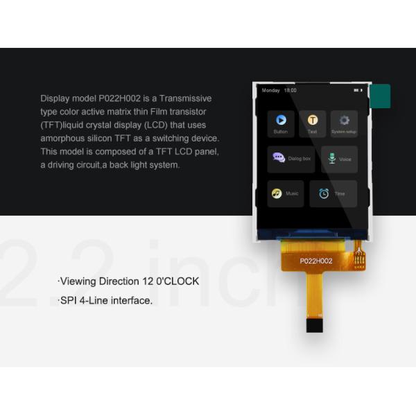 Polcd Color 262K 2.2 Tft Spi 240x320 4 Line 10 Pin Spi Touch Screen For Indoor