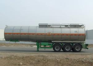 Insulated Aluminum Tanker Semi Trailer , Chemical Tank Trailer 40000L