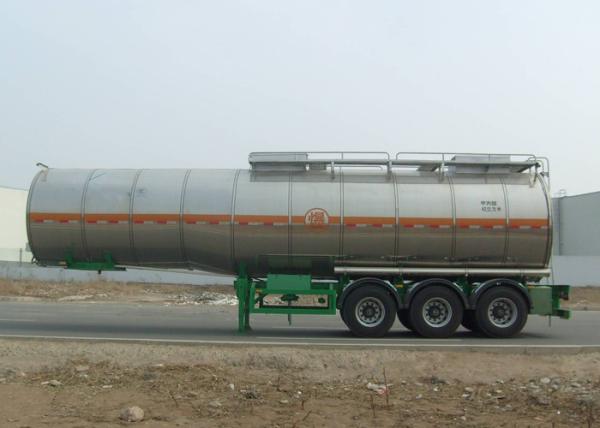 Cheap Insulated Aluminum Tanker Semi Trailer , Chemical Tank Trailer 40000L for sale