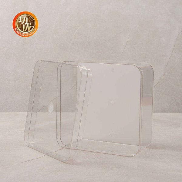 Cheap 600ml 810ml Customize Packing Boxes Transparent Rectangular PET Food Box for sale
