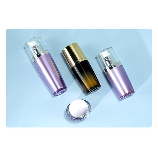 Spray Pump Cap Customized Luxury Acrylic Lotion Bottle Set for Cosmetic Packaging and MS Body Material