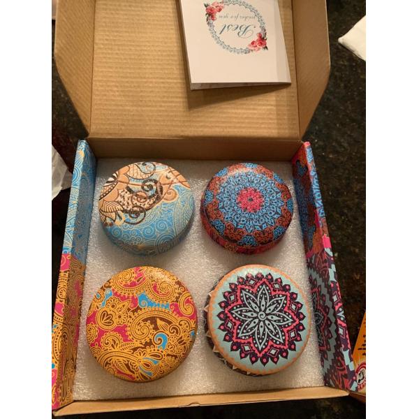 Gift Set 8.2x5.5cm Tin Scented Candles With Crystal Candle Lids