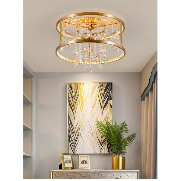 Copper modern chadelier living room bedroom crystal led brass ceiling light(WH-CA-70)