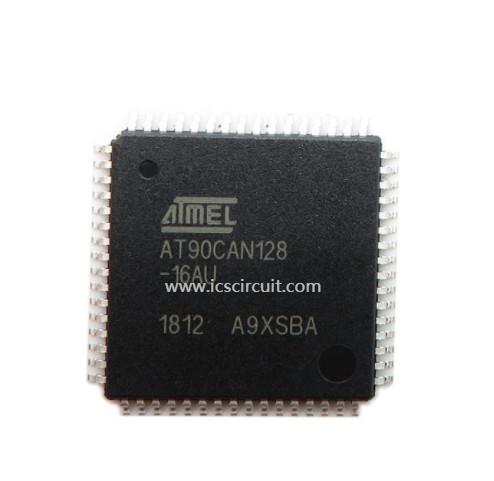 Cheap IC AT90CAN128-16AU Microcontroller 128k Bytes ISP Flash Memory for sale