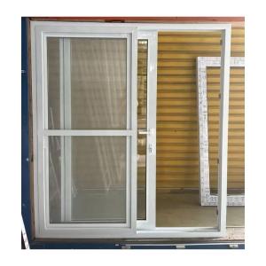 White PVC UPVC Patio Sliding Door Exterior With Mosquito Net