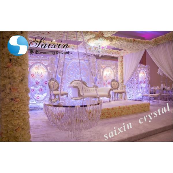 Elegant Wedding Ceiling Decoration Champagne colors Fabric String Curtain Ceiling Drape