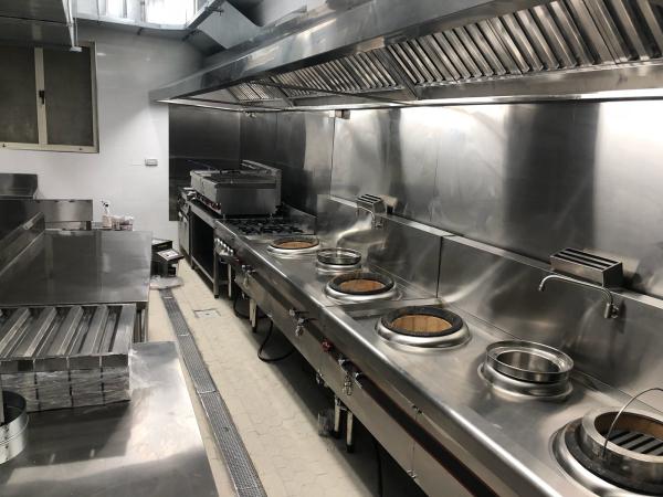 Cheap 2500 x 1200 x 580mm Stainless Steel Catering Equipment Exhaust Hood Against Wall Type for sale