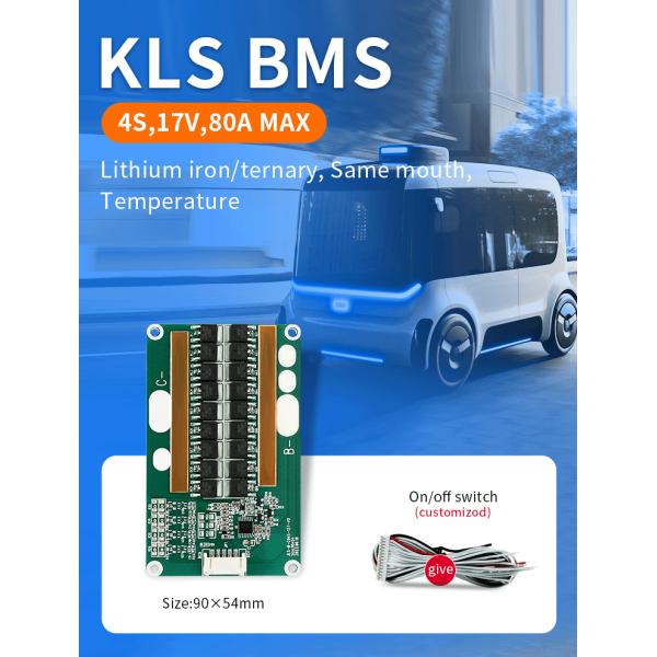 KLS Balance BMS for EV Electric Scooter: 4S 12V LiFePO4 BMS with Multiple Current Options (10A - 80A)