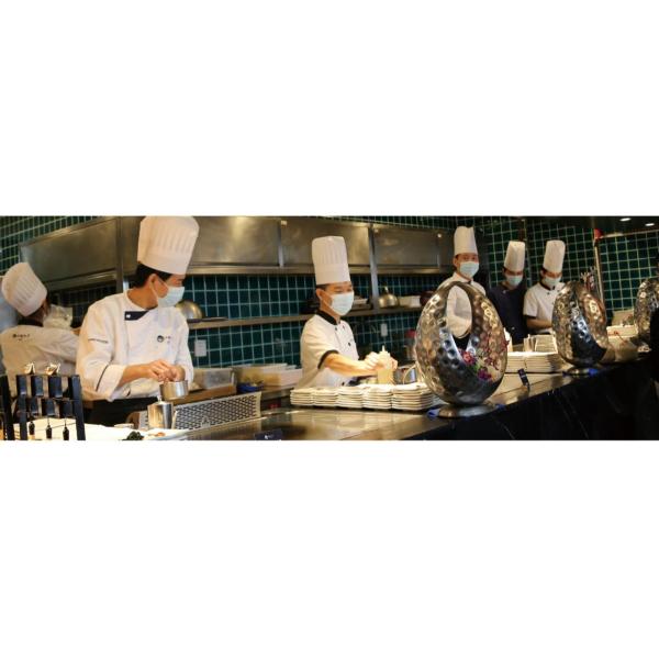 10 Seat Marble Countertop Induction Japanese Teppanyaki Grill Table