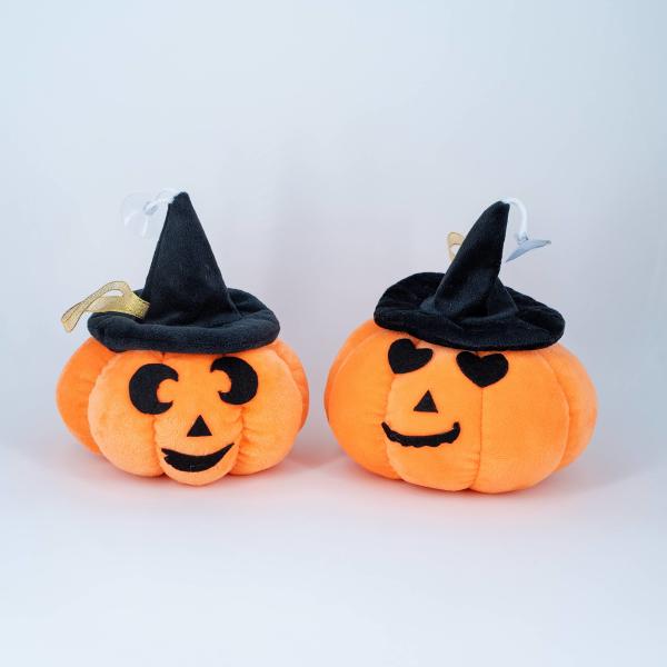 30cm Cute Halloween Soft Pumpkin Plush Toy With Black Hats Festival Decorations