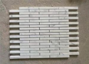 China 15x98MM Carrara White Natural Stone Mosaic Tile Long Strips 10 MM Thickness on sale