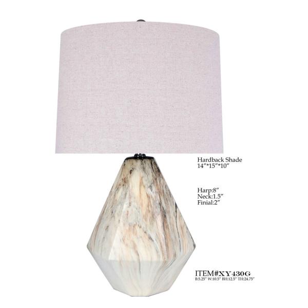 Ceramic Base Simple Modern Table Lamp 15*24.75" Drum TC