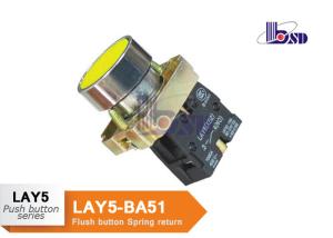Yellow  Push Button Switch SB2 Series /  Metal Push Button On Switch