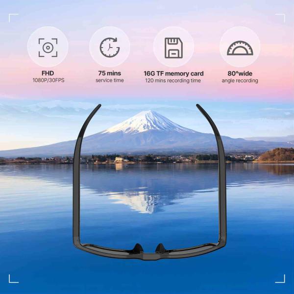 Plastic Spy Video Sunglasses Rechargeable With Hidden Form Camera