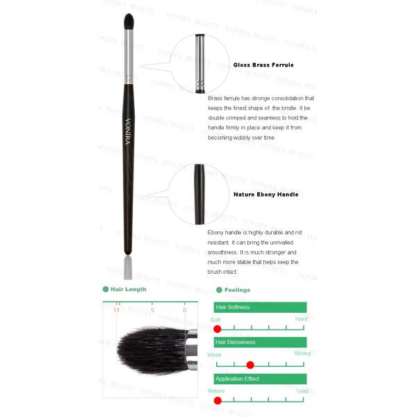Precise Gray Squirrel Hair Eye Blending Crease Brush With Luxury Ebony Handle