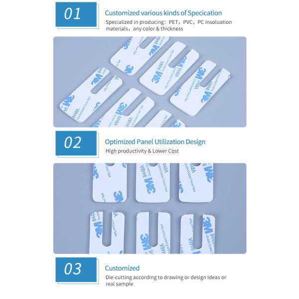 Custom Increased Height Die Cutting Materials 3M Strong Adhesive For Keypads