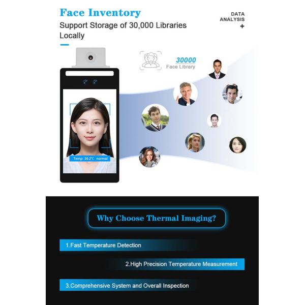 Android HD Face Recognition Device 256X192 Temperature Measuring Device