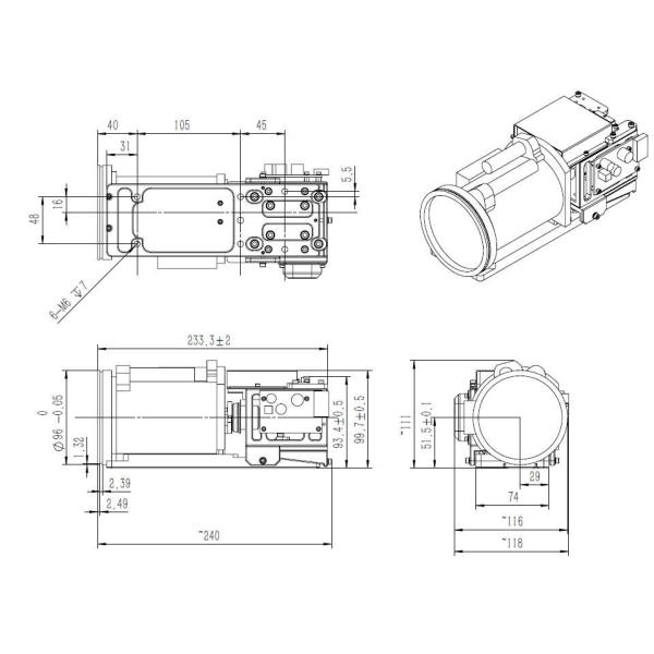 15-300mm F4 continuous zoom Medium Wave Refrigeration Thermal Imaging Camera System
