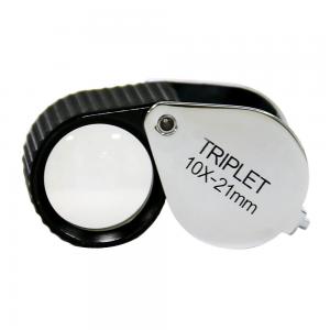 China Gemological Handheld Pocket Optics Lens 10X Triplet Loupe Drop Type on sale