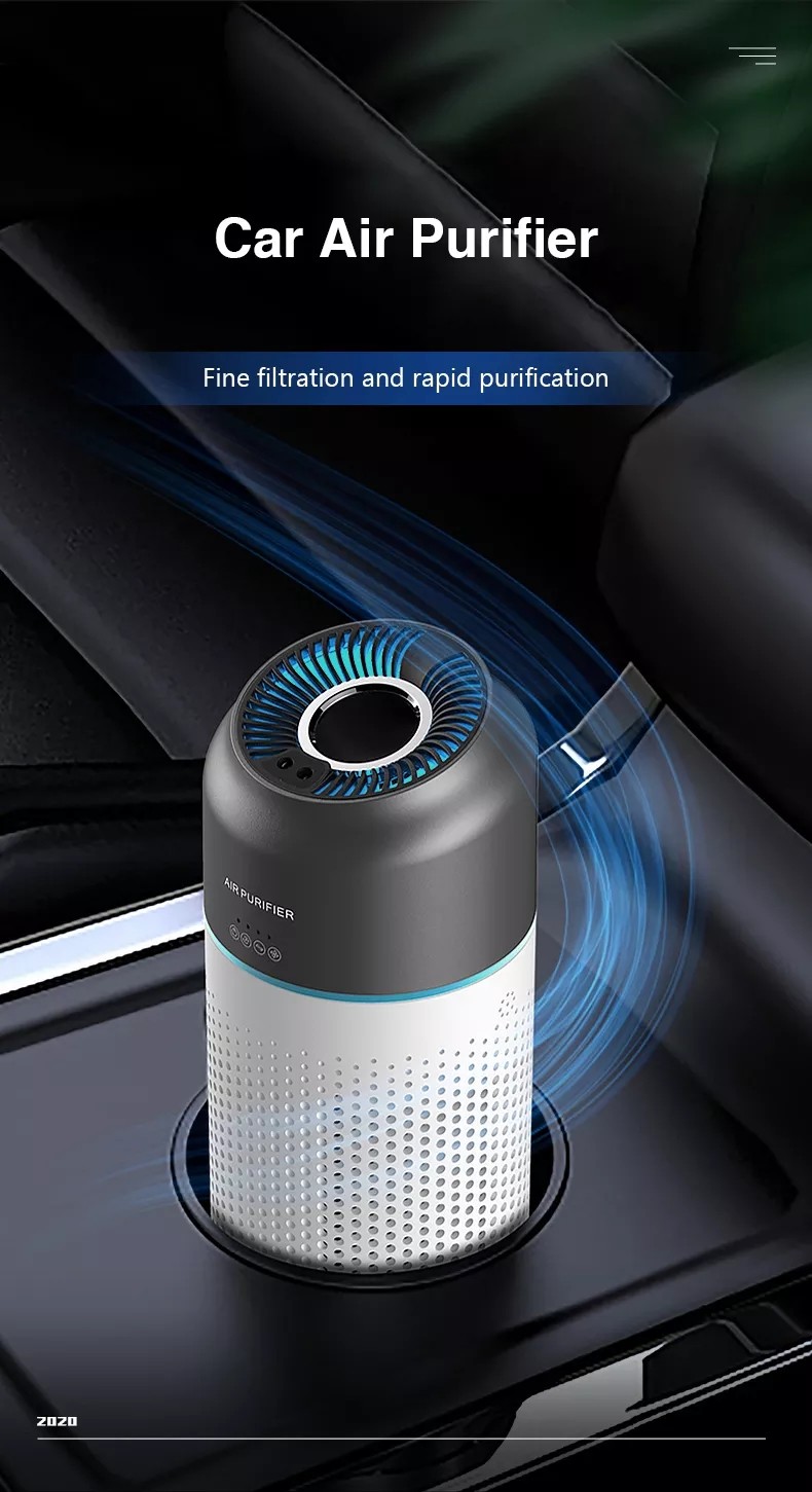 Home ABS Plastic Car Air Purifier With Fan Noise And Active Oxygen Release