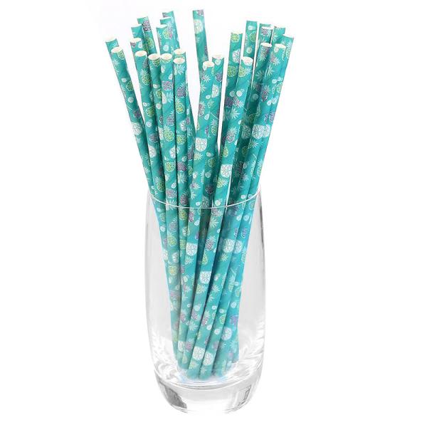 Cheap 197mm 8mm No Plastic Green Reusable Biodegradable Paper Straw for sale