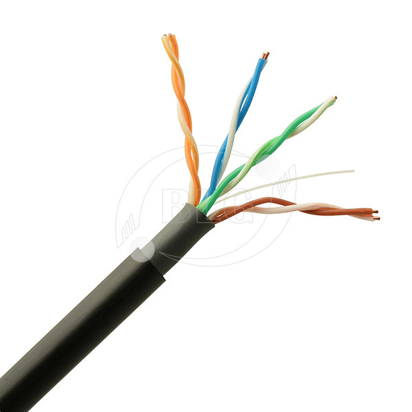 Black Super Long Outdoor Ethernet Lan Cable With UV Resistant PVC Jacket