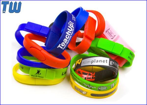 Cheap Silicon Wristband Usb Pen Drive 2GB Free Logo Printing Popular Design for sale
