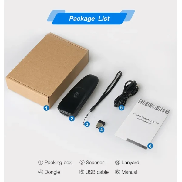 2D Wireless Barcode Scanner DI9130C-2D with Bluetooth 4.2 and 2.4G