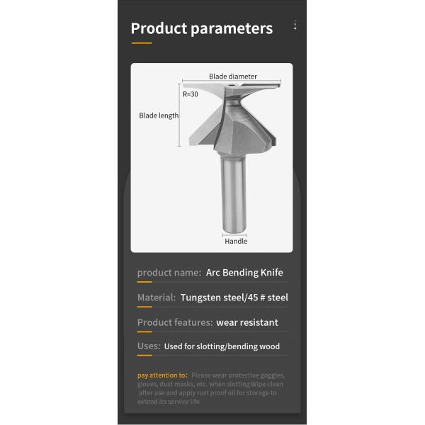 YINGBA R18R30 Carbide Cutter Head Circular Arc Bending Integrated Forming Tool for Wooden Doors AndWall Cabinets Router Bit