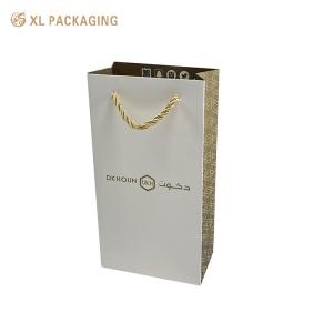XL PackagingEco-Friendly Packaging For Boutiques Gifts Retail High Quality Gold Color Recyclable Shopping Bags Fancy OPP String Handle Paper Bags With Gold Foil Stamping Matte Finish Reinforced Bottom