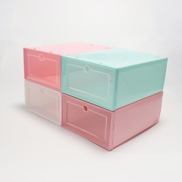 Ultralight ODM Clear Shoe Storage Boxes , Stackable Shoe Storage Containers
