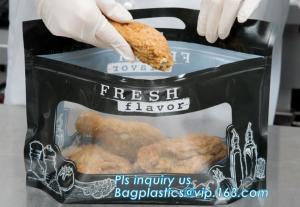 Best Barrier, Moisture Proof, Kraft Rotisserie Chicken Bags Hot Meal Packaging Deli Bag With Resealable Zipper Lock wholesale