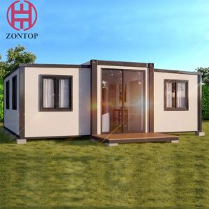 Expandable fabricated house container folding insulation solar prefab container