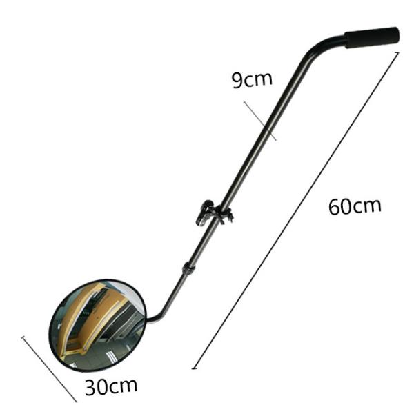 Aluminum Handles Round Convex Or Flat Acrylic Under Vehicle Inspection Mirror 12"