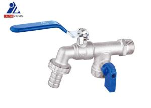 China Two Head ISO14001 Water Flow Valve Bibcock Washing Machine Valve on sale