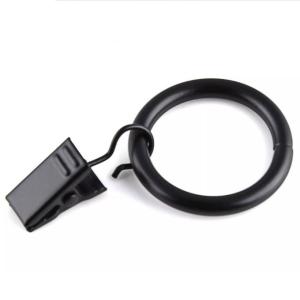 China Iron Black Round 1 Inch Drapery Hardware Rings Hooks on sale