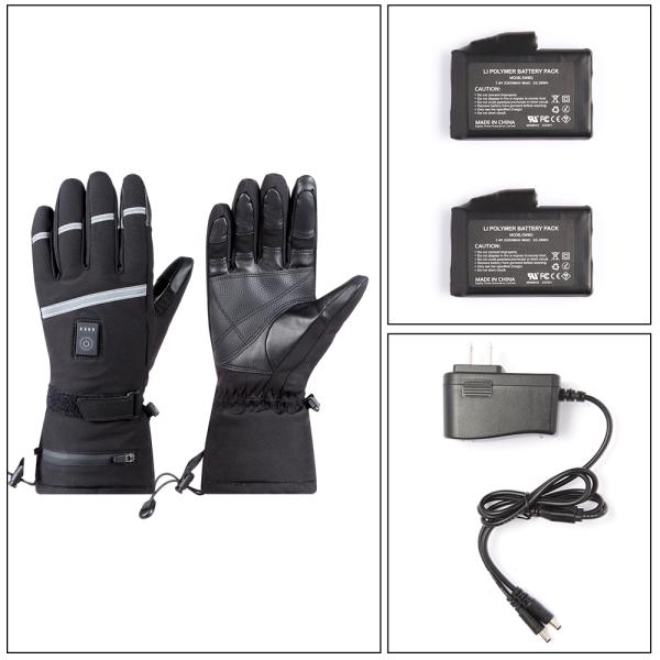 7.4V Lithium USB Electric Battery Rechargeable Heated Ski Gloves Man With 3 Level Temperature Control