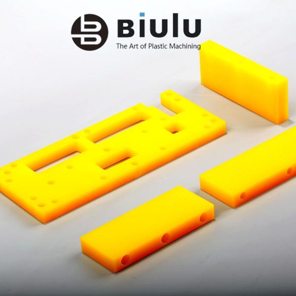 Industrial Small Plastic Components , Cnc Machined Components Yellow Color