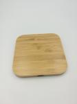 Dual USB Bamboo Made Square 10W fast Charging Portable Wireless Charger 9V 2-3A