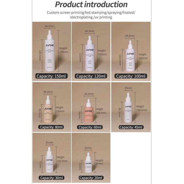 High-End PETG 30ml/50ml/120ml Dropper Bottles for Skin Care Serum Thick Wall Cosmetic Bottles 50ml 120ml Set Lotion
