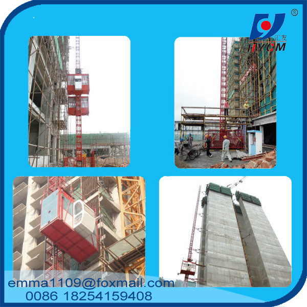 SC100 1 tons Cage Incline Construction Hoist For Passenger And Materials
